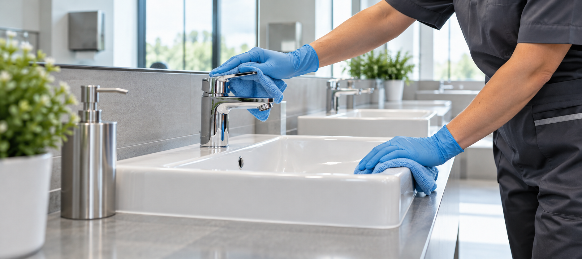 Reinigung von Waschbecken und Armaturen